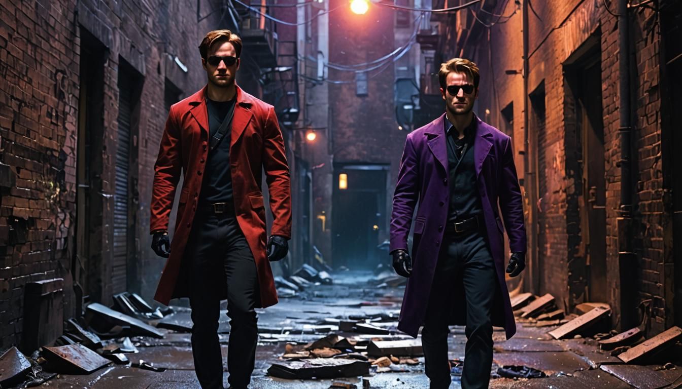 Daredevil in Dark Alleyway: Cinematic 3D Art