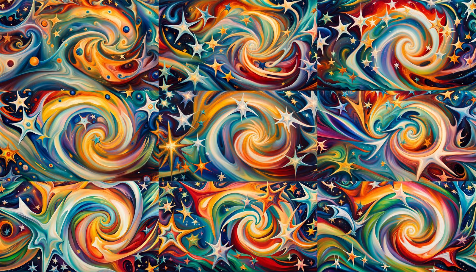 Abstract Star Cluster Formation in Opalescent Colors