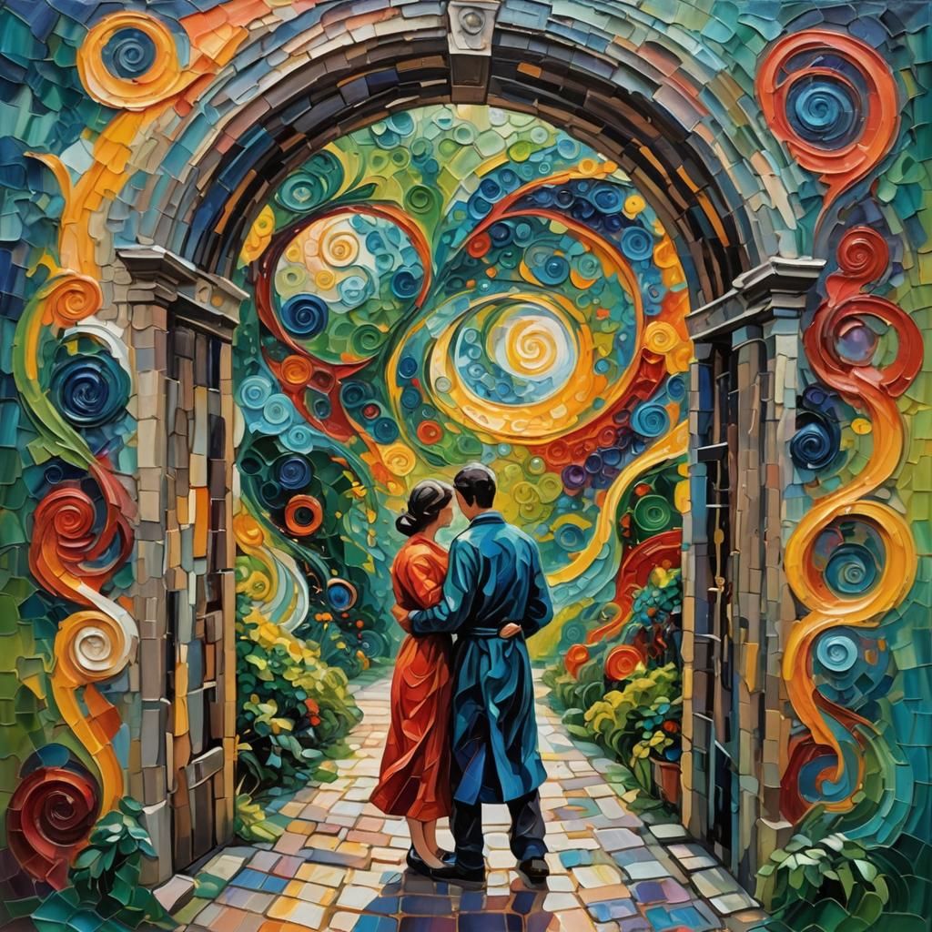 Impasto Painting of a Dimensional Portal