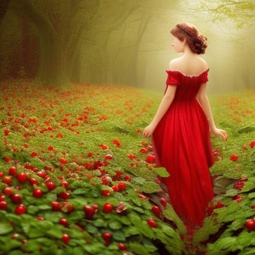 Strawberry Princess Cottage at Dusk, Hyperdetailed Portrait