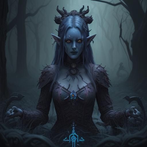 Scary Zelda Woman: Detailed Fantasy Art