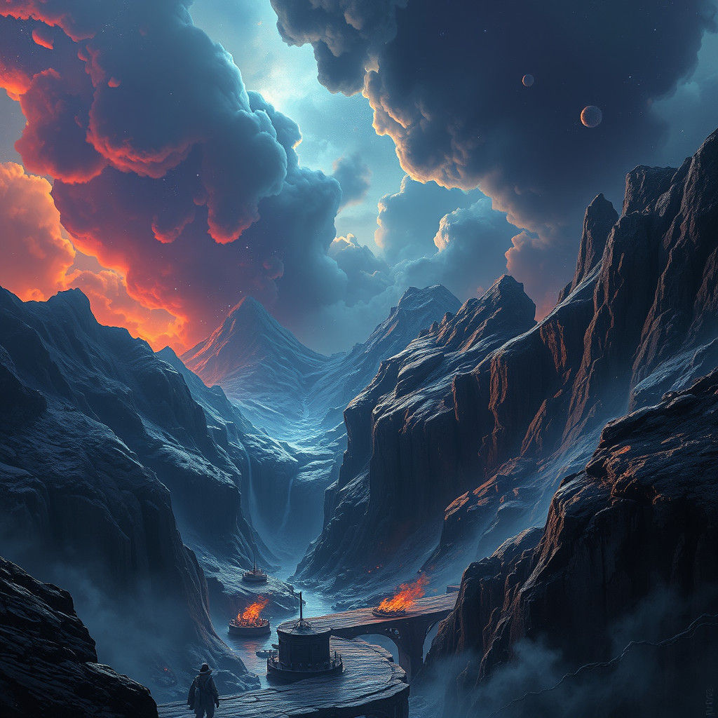 Fantastical Landscape at World's Edge: Matte Painting