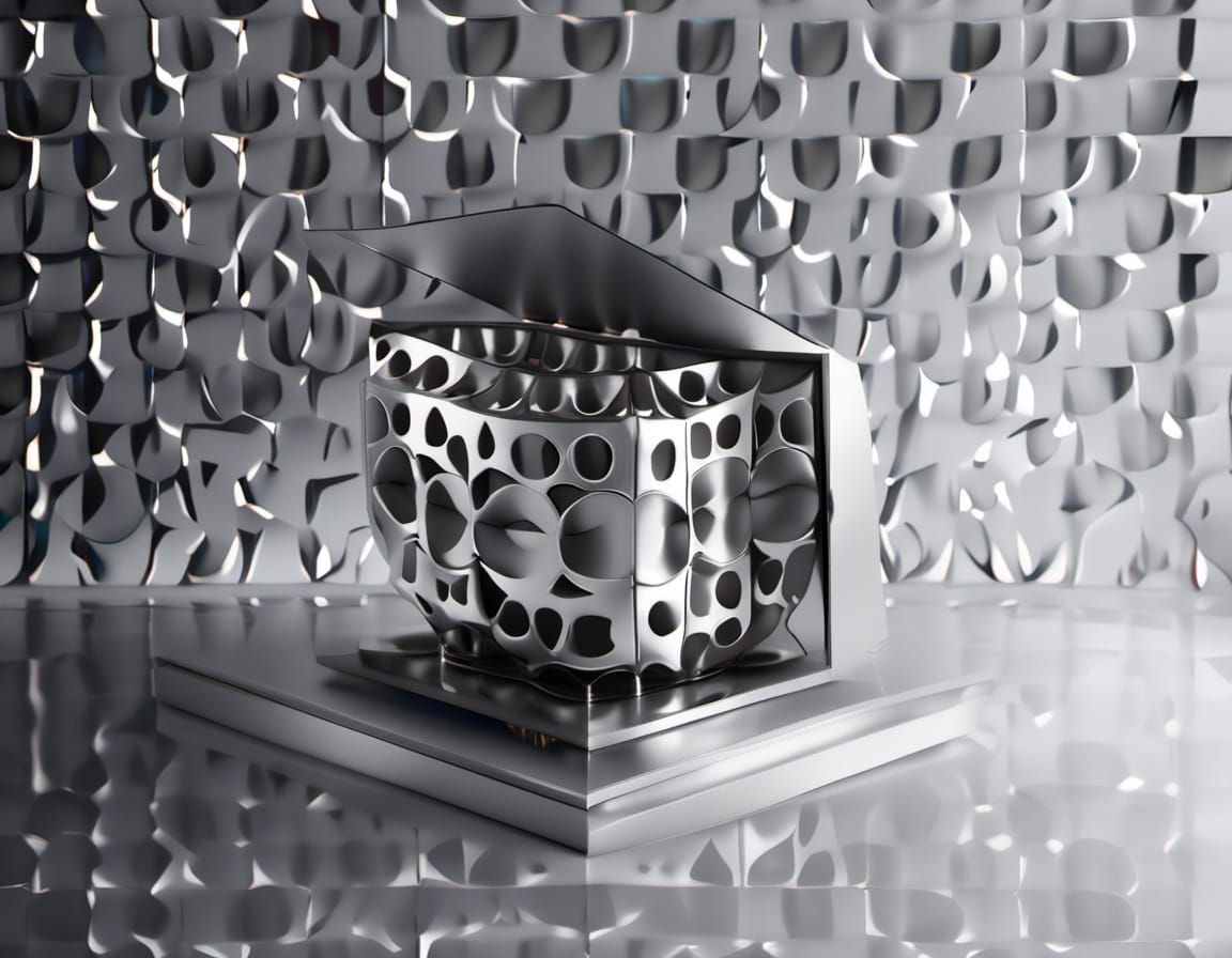 Photorealistic Stainless Steel Box: 3D Render