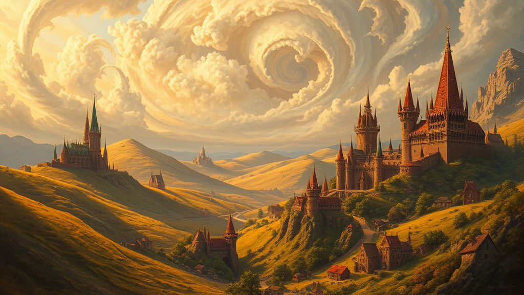 Dreamlike Landscape Painting with Mystical Energy