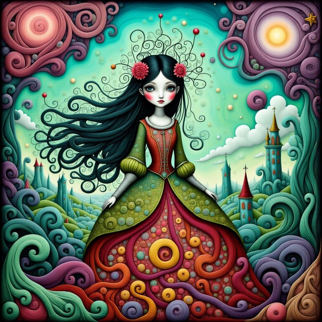 Dreamer in Baroque Style with Cubist Elements