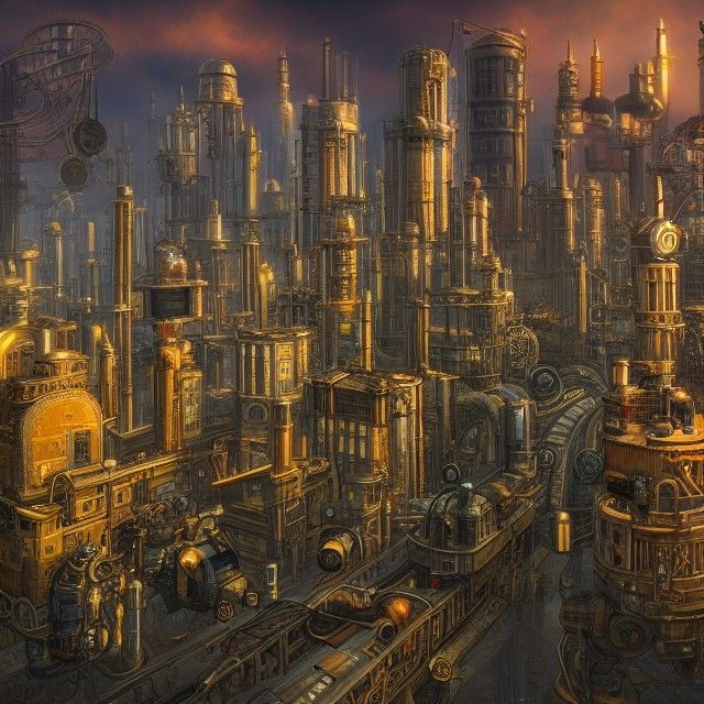 Steampunk City at the Nexus of Realities