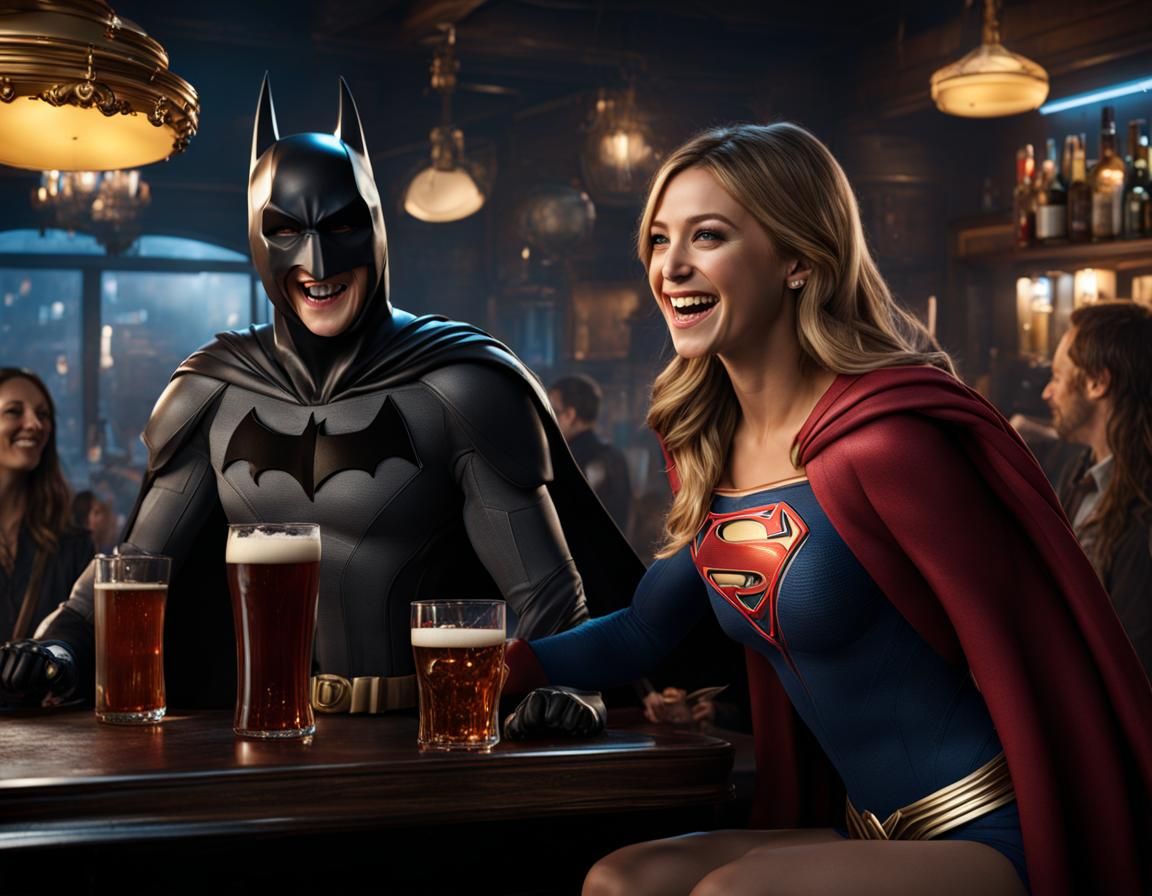 Melissa Benoit as Supergirl with Batman