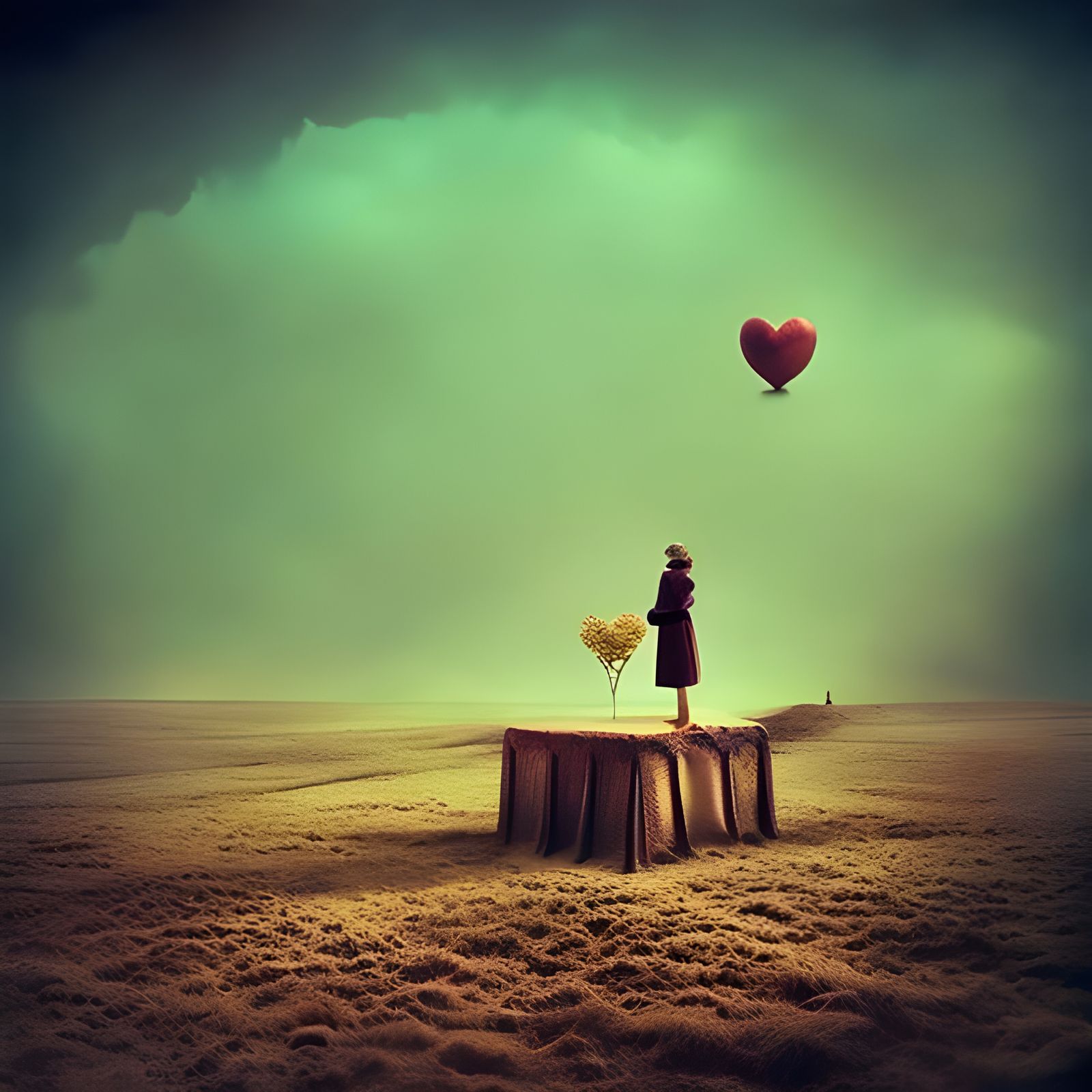 Golden Hearts in Surreal Maximalist Style