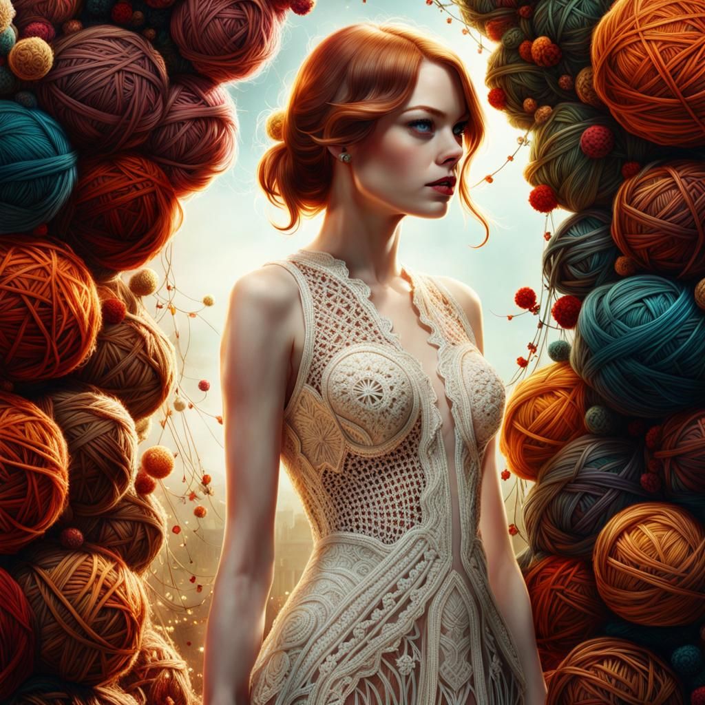 Emma Stone and Crochet dress