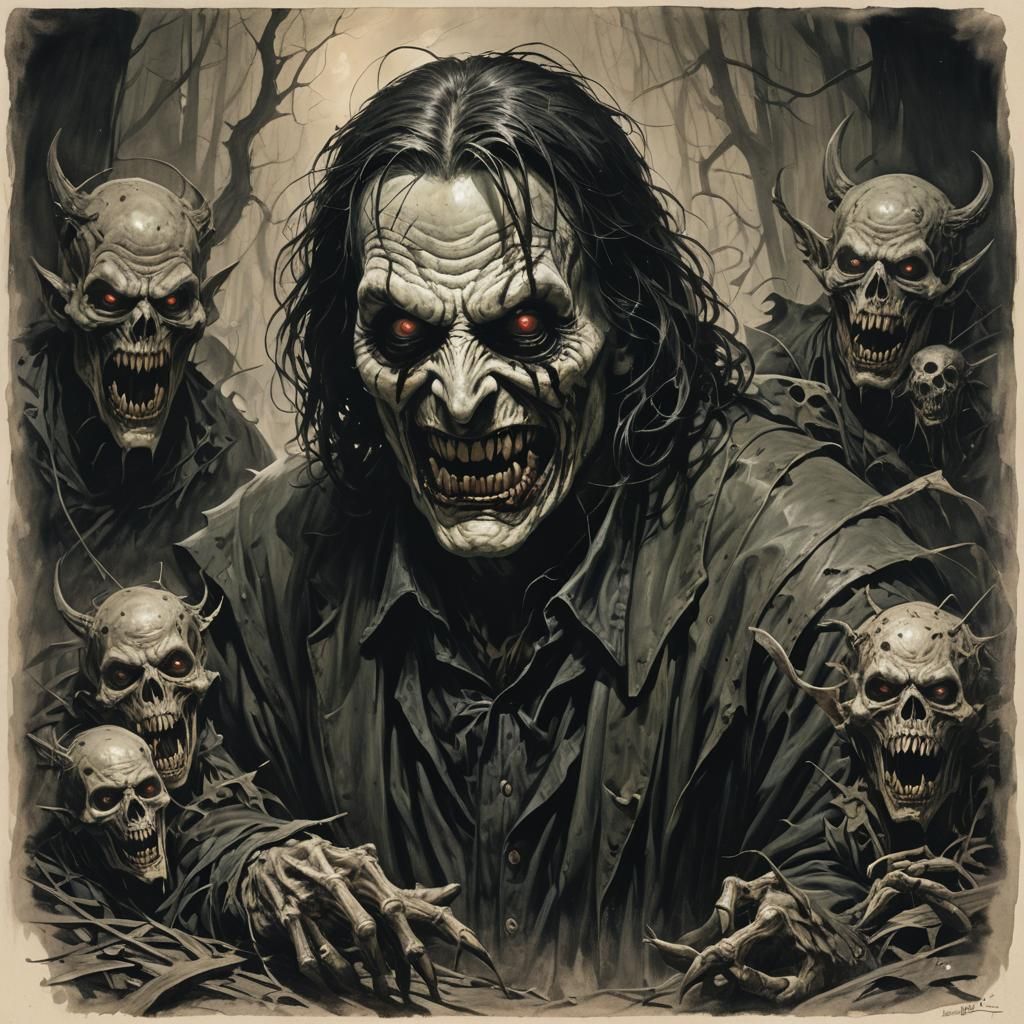 Disturbing Sinister Image in Dark Fantasy Style