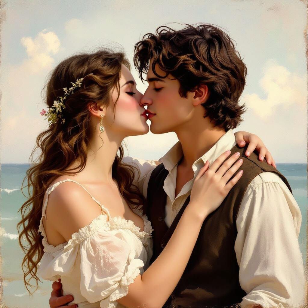 Romantic Kiss Observed, Baroque Style