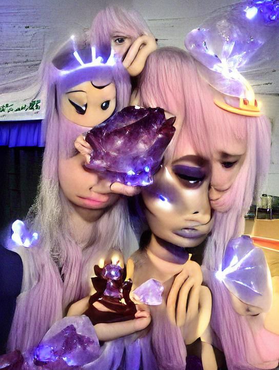 Anime Alien Princess with Glowing Amethyst