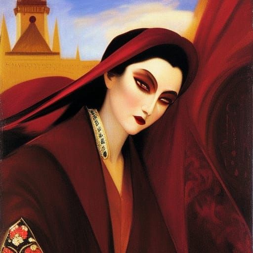 Vampire Lord in Luxurious Coffin: Portrait