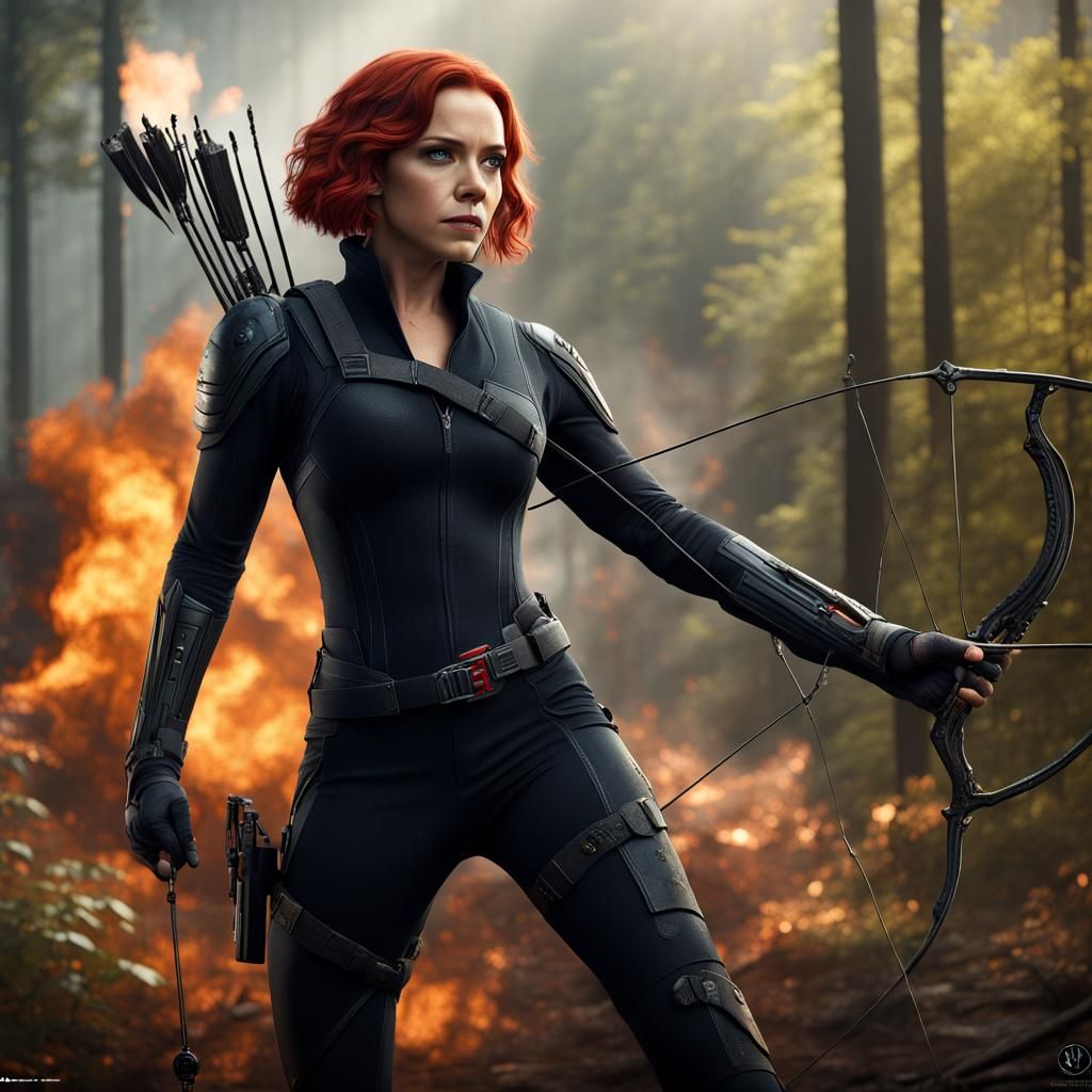 Black Widow in Hunger Games, Detailed Matte Painting