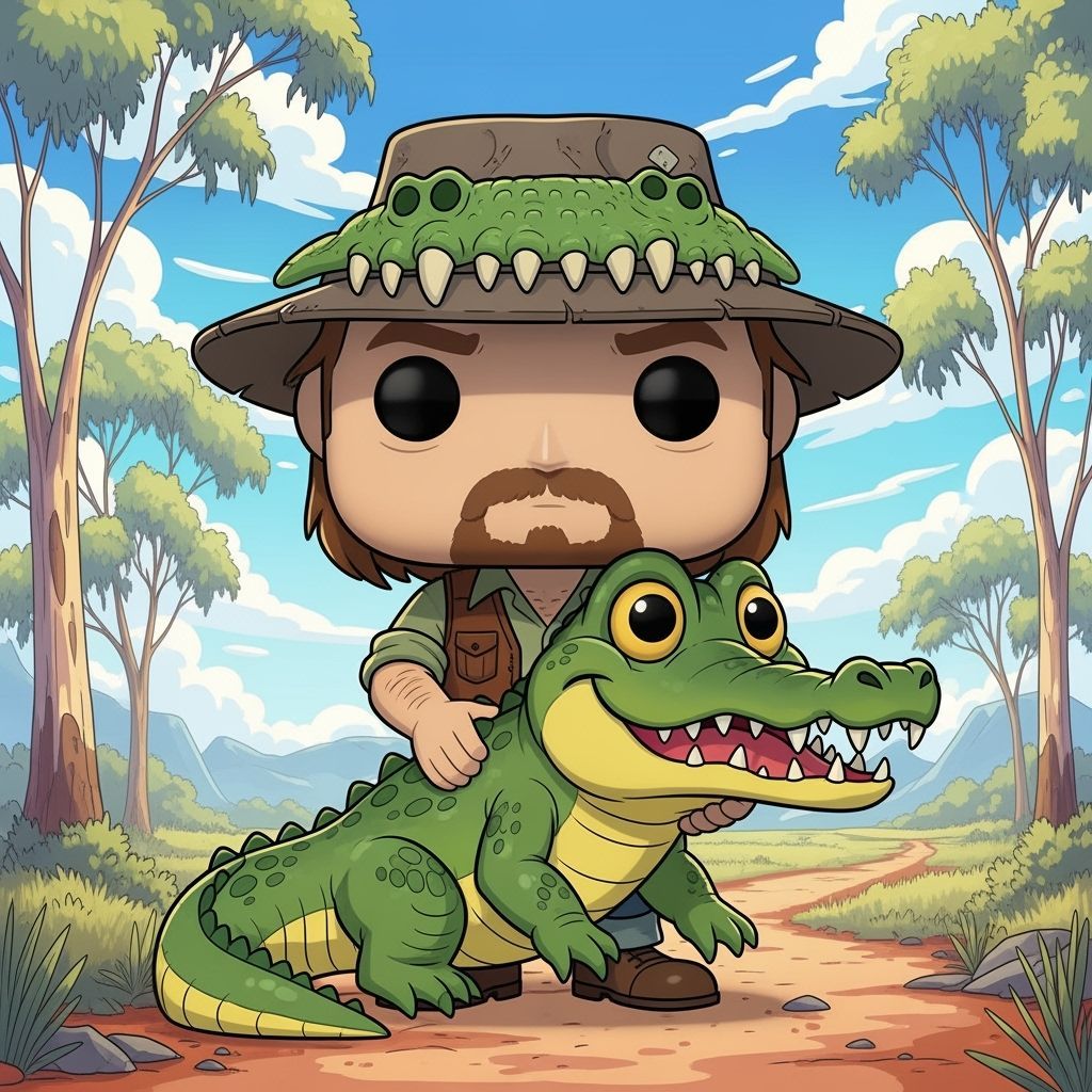 Crocodile Dundee Funko Pop in Cartoon Style