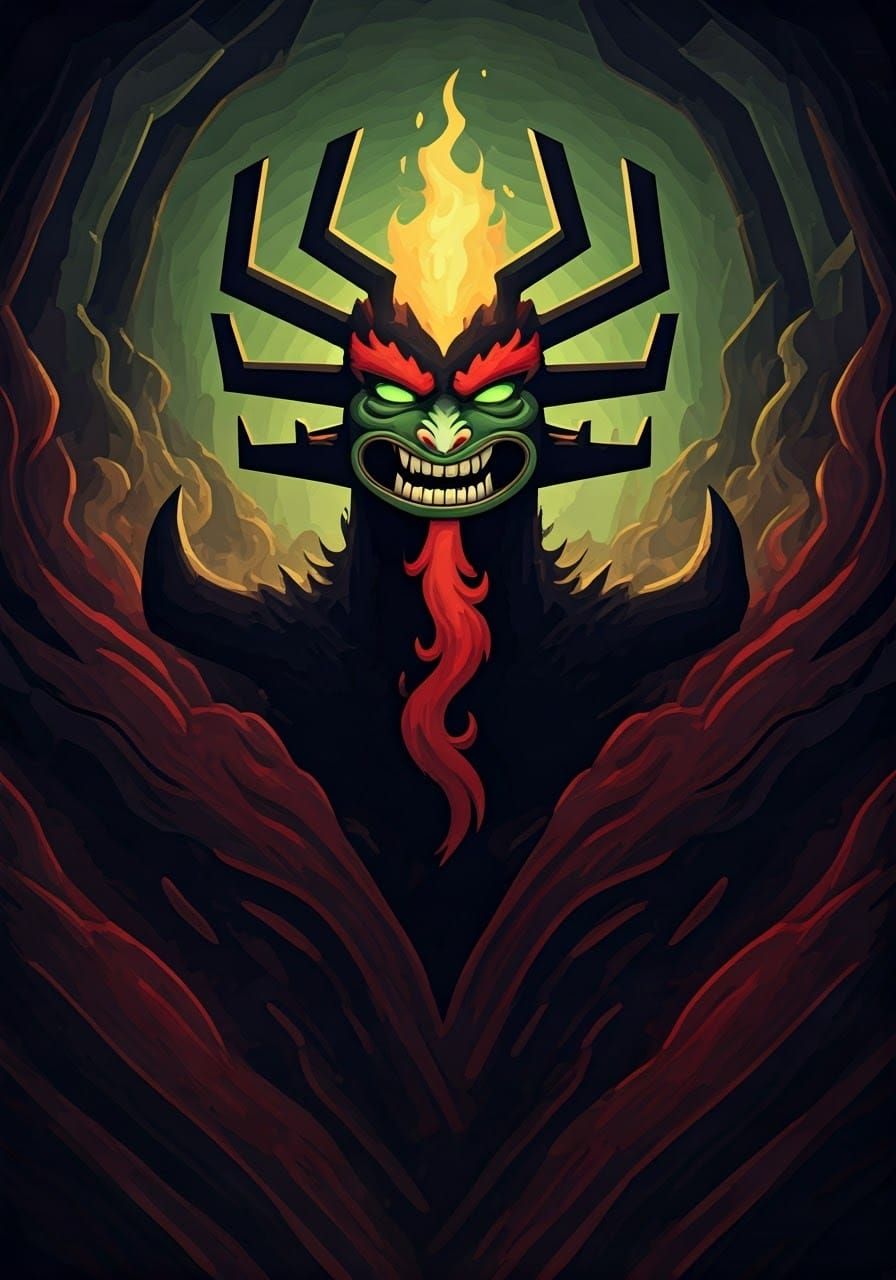 Menacing Shape-Shifting Demon in Cyberpunk Aesthetic