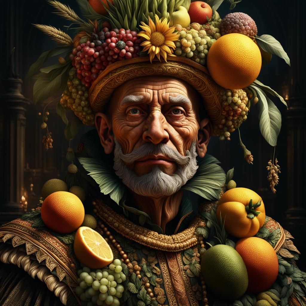 Arcimboldo Style Summer Portrait with Epic Lighting