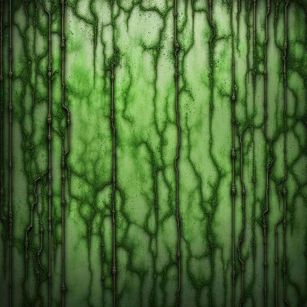 Hyper Realistic Grungy Green Texture on Rustic White Wall with vignette effect