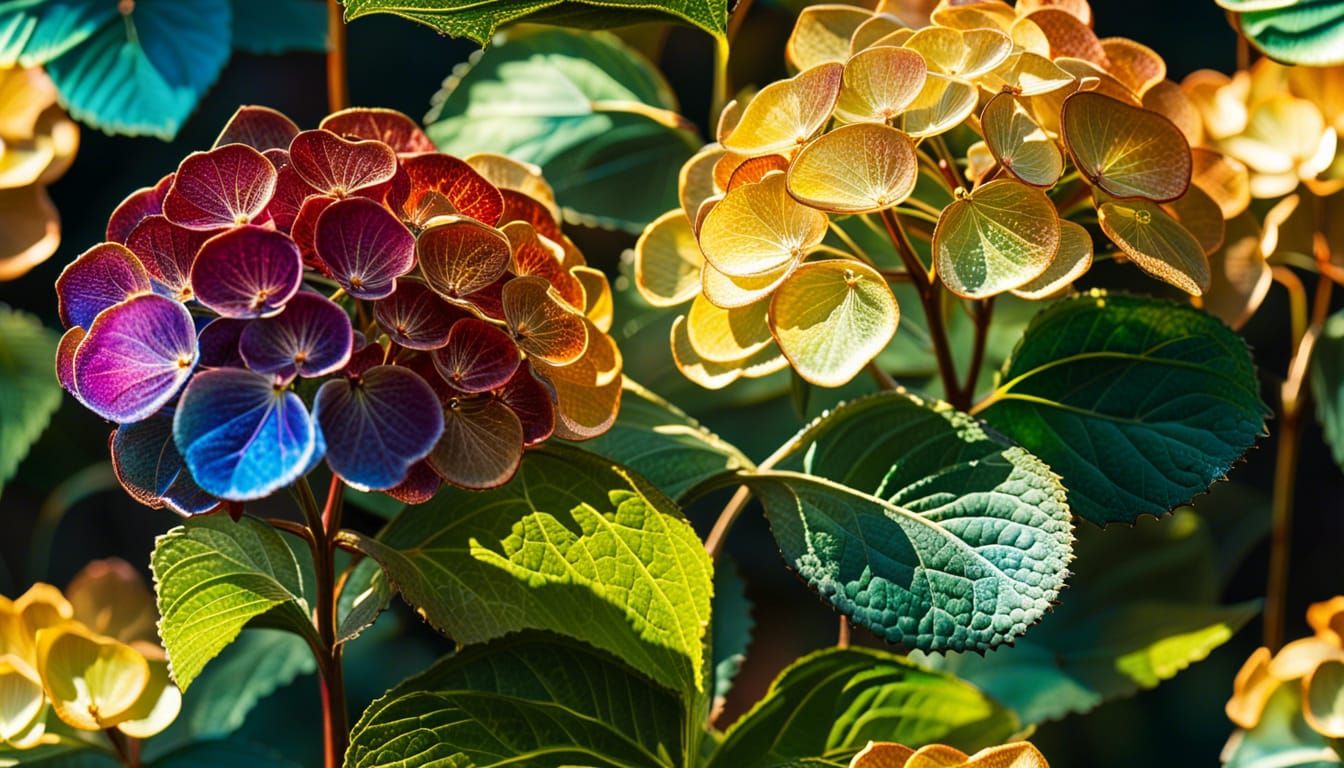 Steampunk Glass Hydrangea in Golden Hour Light