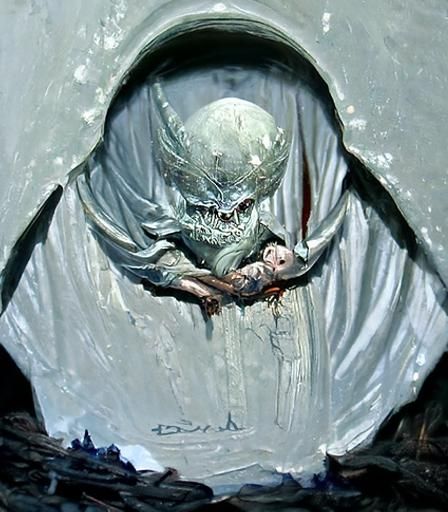 Eerie Gothic Horror Scene in the Style of Gustave Doré
