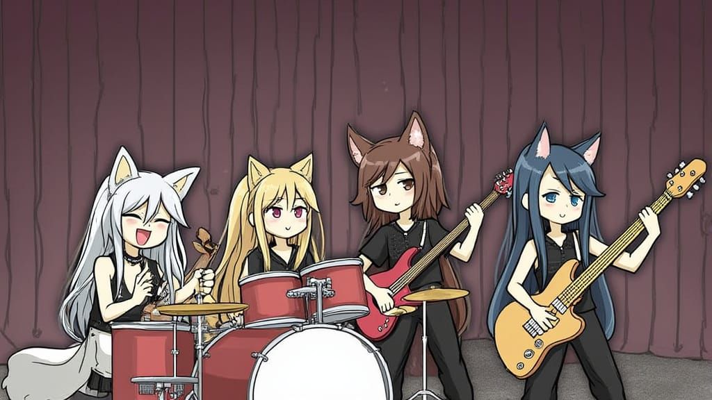 Four Girl Band: Dark Angel Nyx, Inanna, Wolfie, Yerdua
