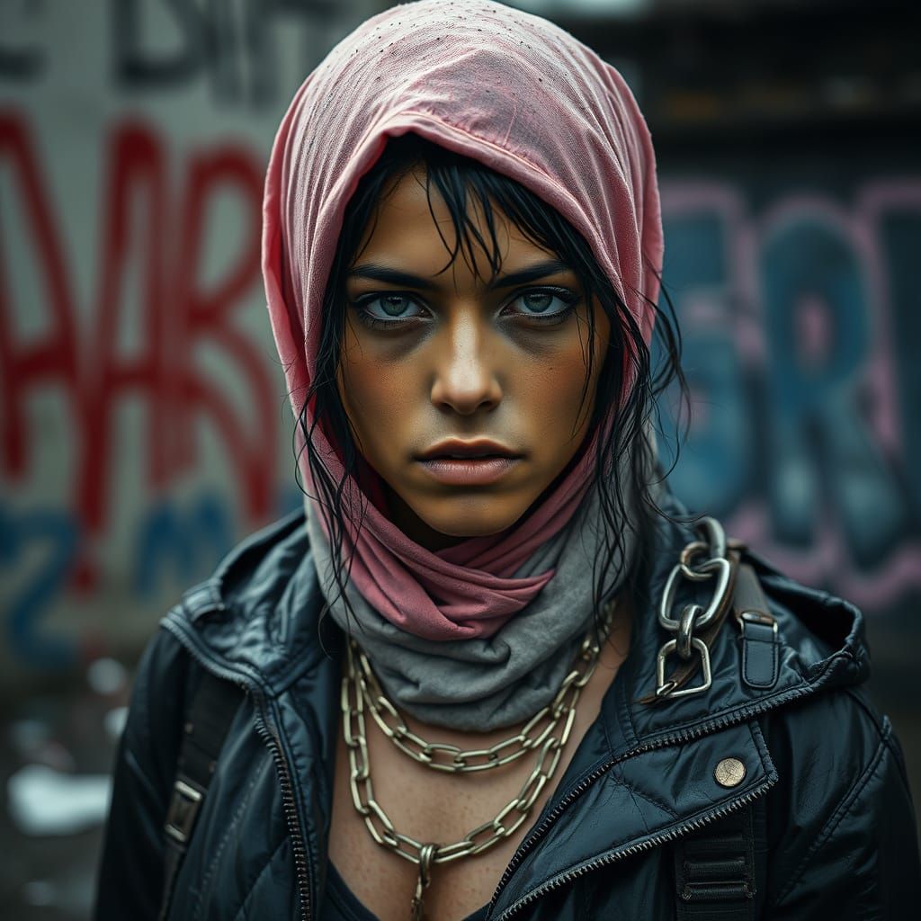 Gritty Urban Portrait in Photorealistic Style
