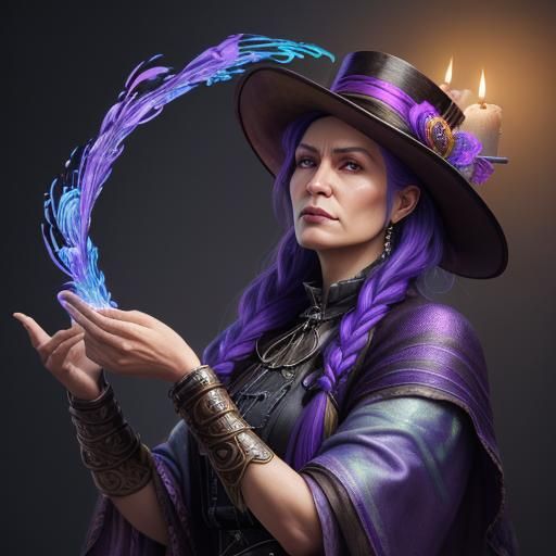 Leather Top Hat Crafted by Braided Woman: Art Nouveau