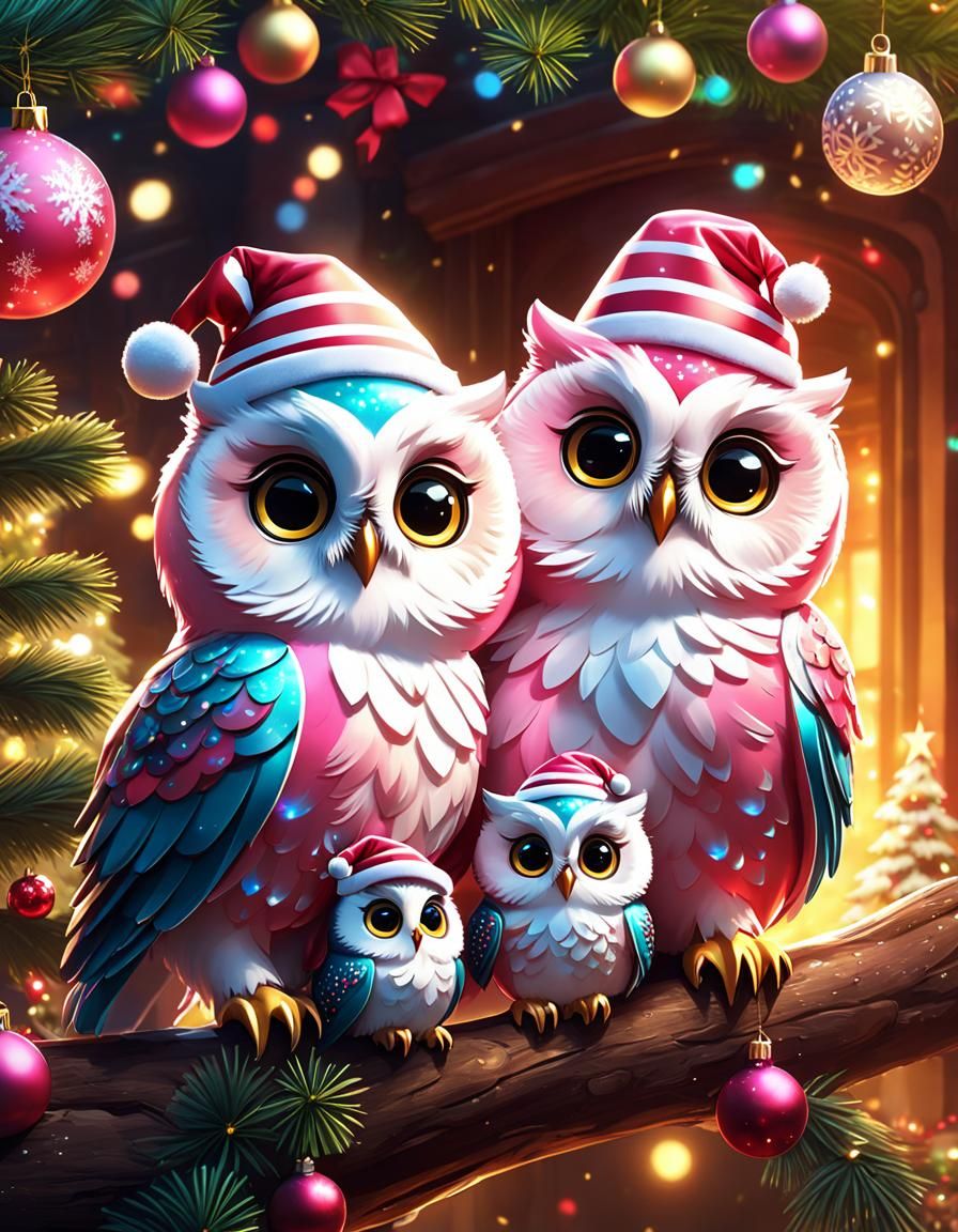 Owl Family Christmas