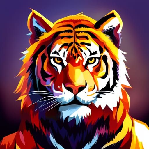 Fierce Golden Tiger with Realistic Detail