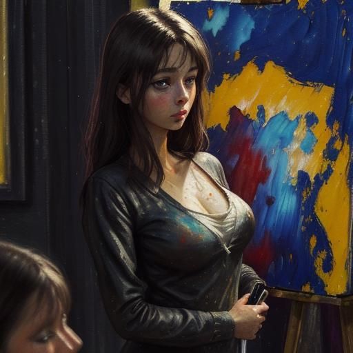 Grief: An Impressionistic Oil Painting in Gouache Style