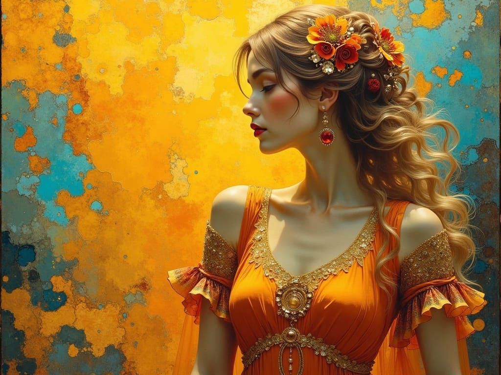 Stunningly Beautiful Figure with Vibrant Neon Accents