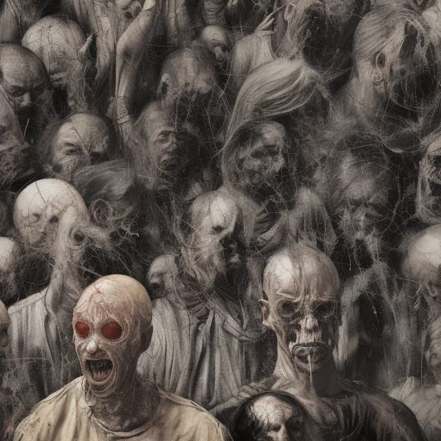 Madness Amongst the Masses: Hyperdetailed Digital Illustrati...