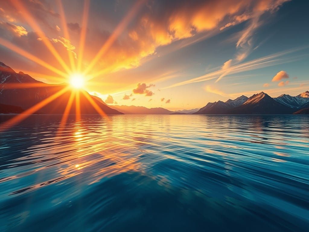 Surreal Mountain Lake at Sunset in Ultra-HD Realism