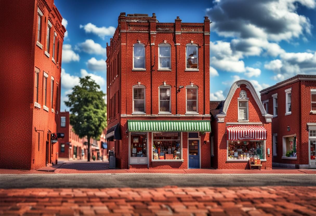 Hyperrealistic Small Town Village in HDR
