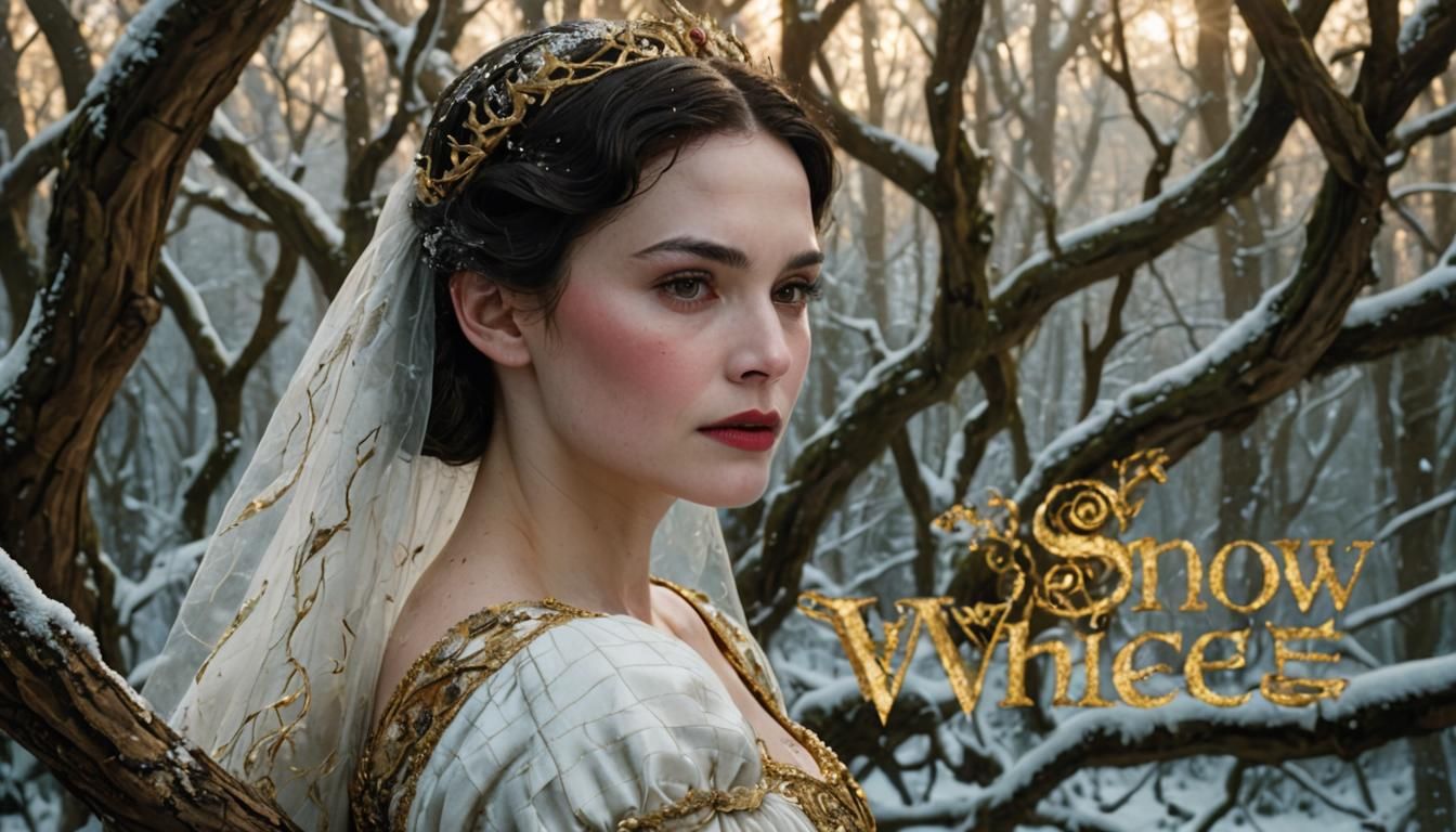 Snow White in Mystical Forest: Hyperrealistic Digital Art