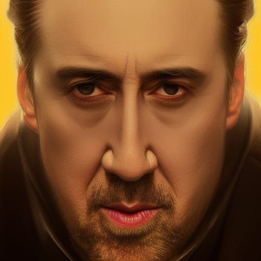 Hyperdetailed Portrait of Nicholas Cage, Digital Art