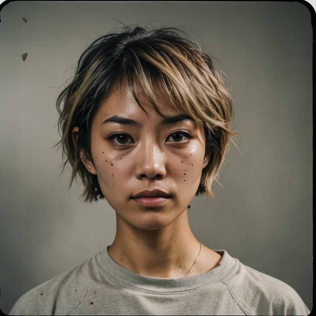 Asian-American Girl With Black Eye, Cinematic Film Still