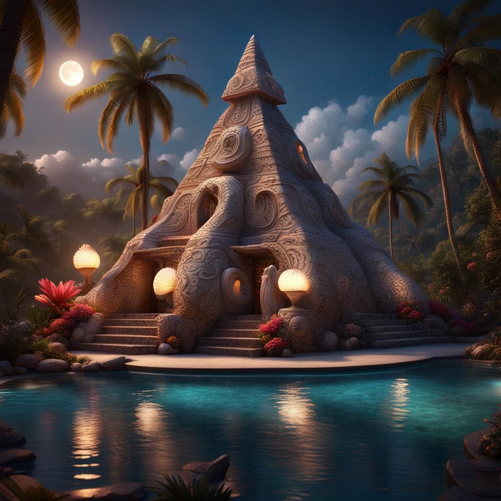 Seashell Villa in Jungle: Tribal Navajo Architecture