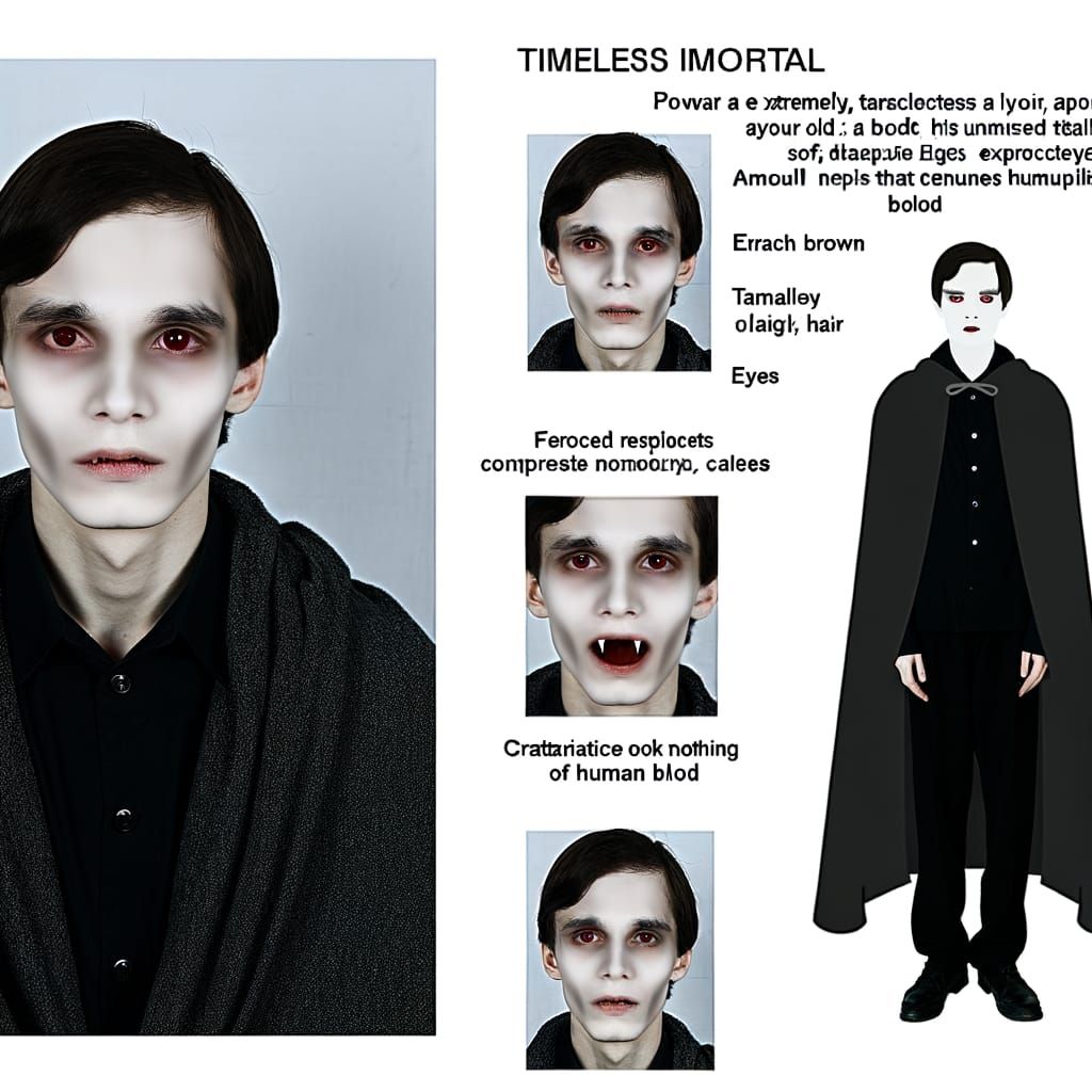 Immortal Vampire Boy with Crimson Eyes