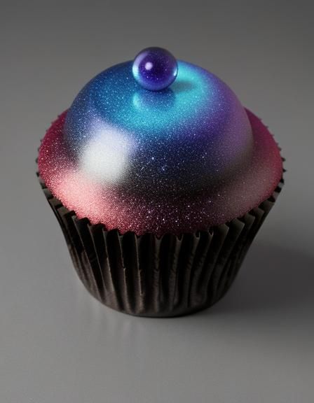 Fantastical Galactic Cupcake in Monochromatic Colors