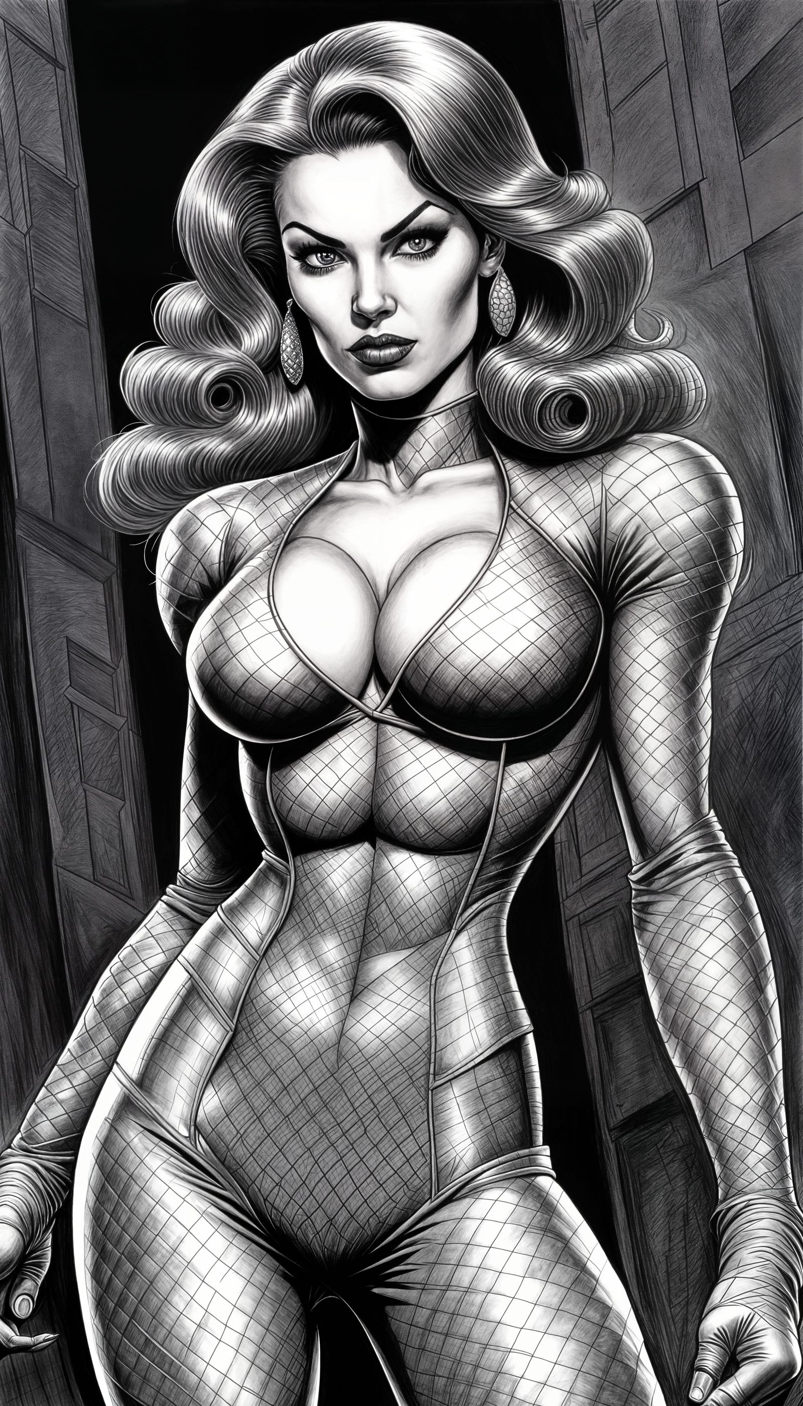 Diamondback Marvel Villain in Charcoal Style
