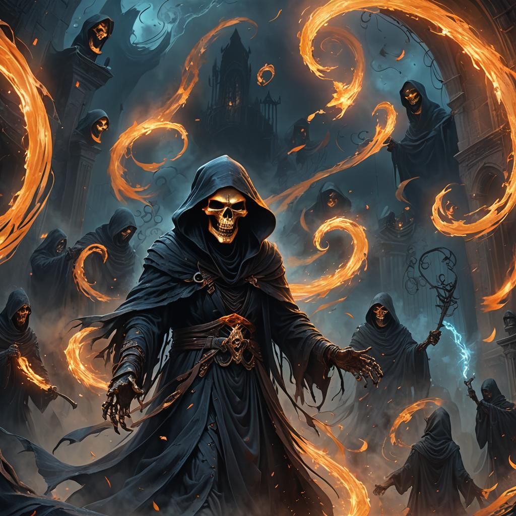 Laughing Grim Reaper in Mystical Realm