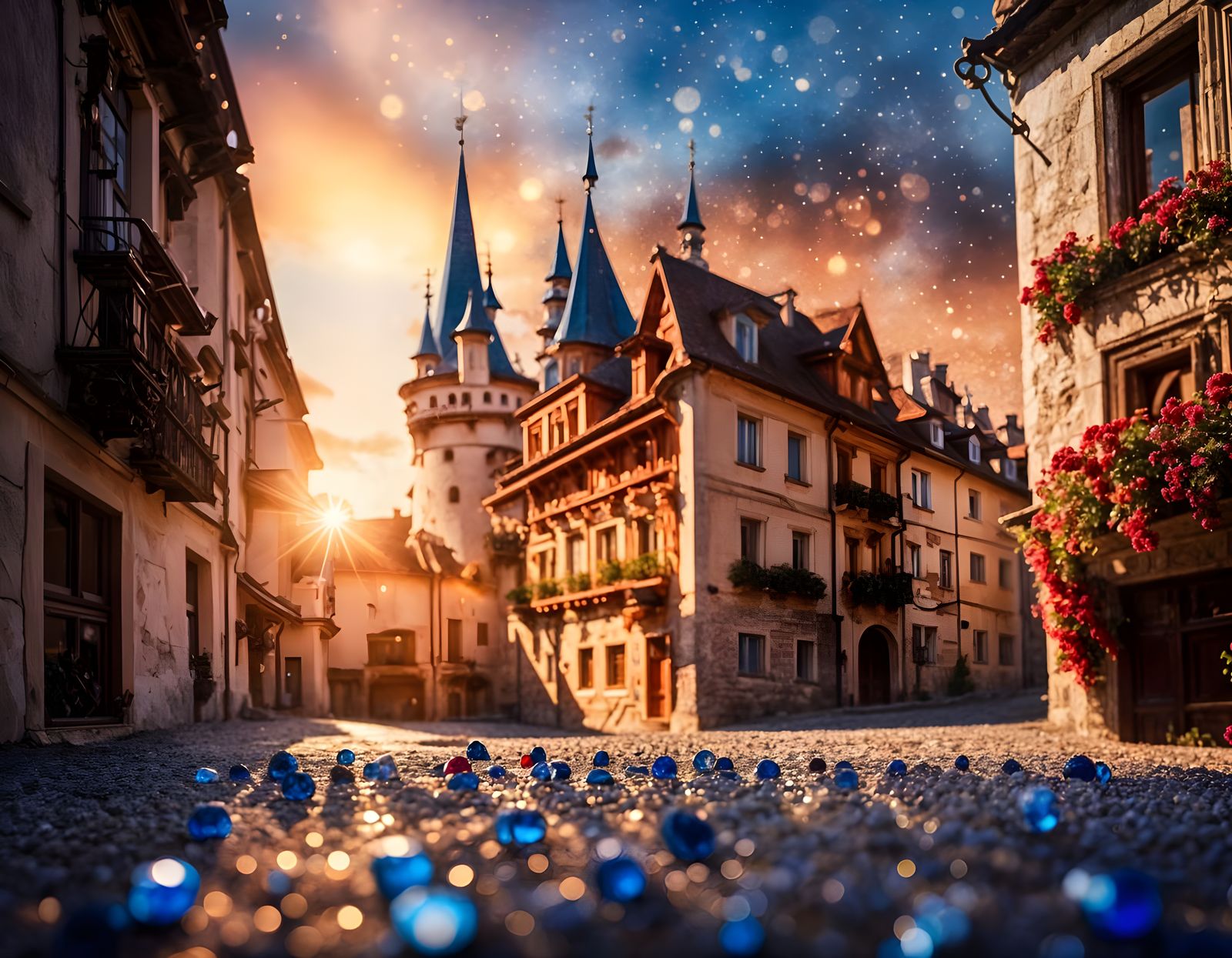 Luminous City of Sapphire and Ruby Wonders
