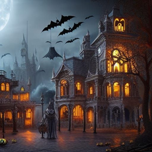Halloween Town: A Dramatic Digital Painting