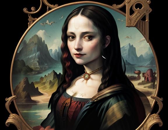 Harley Quinn as Mona Lisa in Potter Style