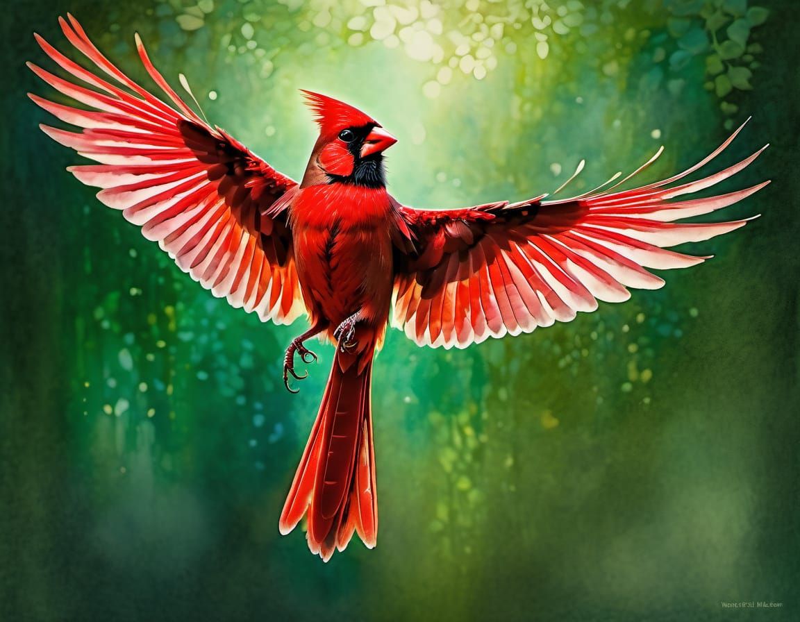 Bird of Paradise in Elegant Wing Pose