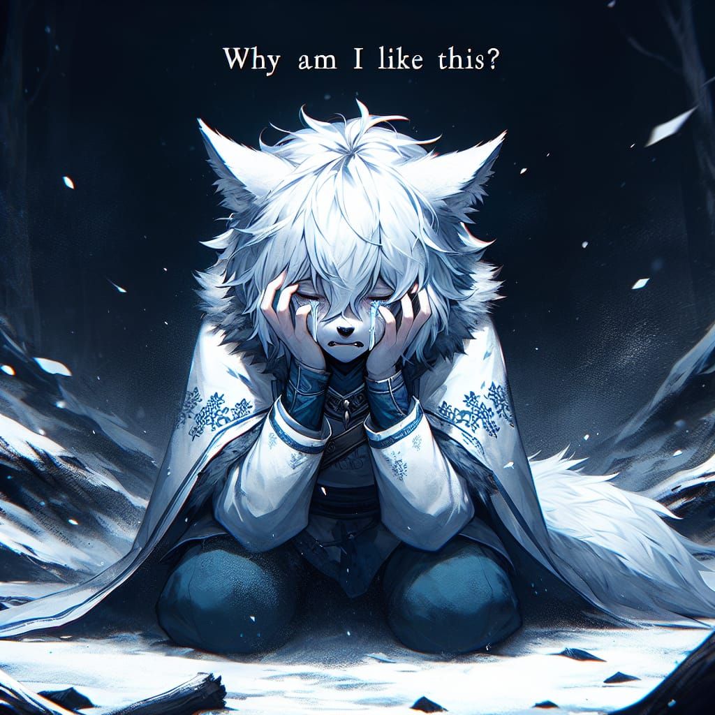 Sad wolf boy