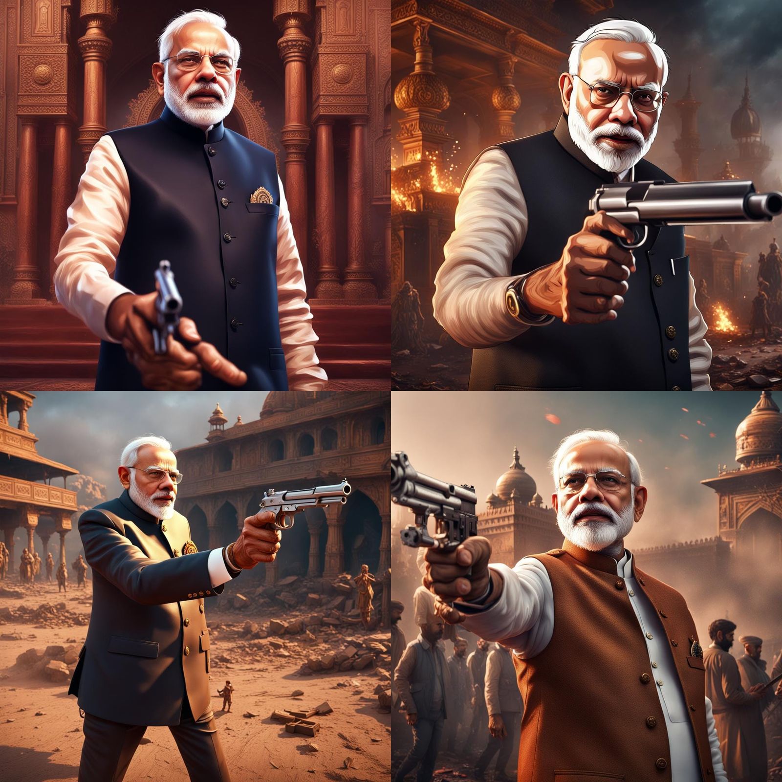 Controversial Image of a Political Leader with Gun