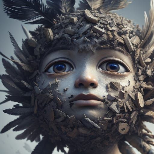 Surreal Baby's Mind War: Soldiers in Feathers