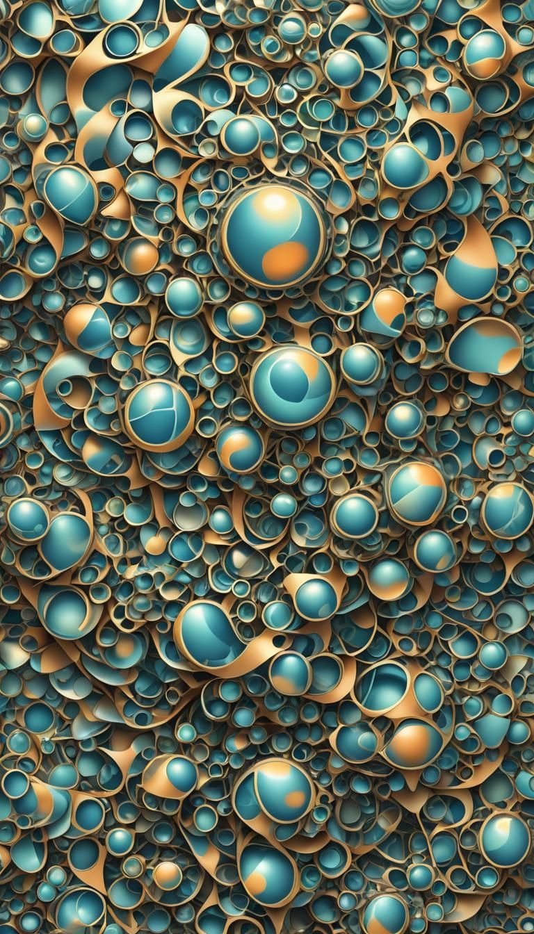 Glowing Orbs in Tessellation Style